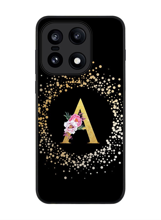 For OnePlus 15 Case,Slim fit Camera Protection, Shockproof Thin Phone cover  - Custom Monogram Floral - A ( Black )